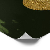 gouden muzieknoot, girale monogram poster (Hoek)