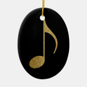 Gouden muzieknoot keramisch ornament