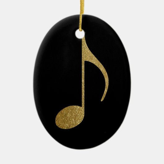 Gouden muzieknoot keramisch ornament (Voorkant)
