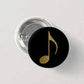 gouden muzieknoot ronde button 3,2 cm (Voorkant /achterkant)