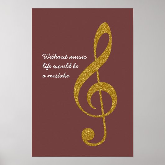 gouden muzieknoot verdrievoudigen poster (Voorkant)