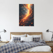 Gouden Muzieknote Galaxy Spiraal Canvas Afdruk (Insitu (Slaapkamer))