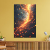 Gouden Muzieknote Galaxy Spiraal Canvas Afdruk (Insitu (Woonkamer))