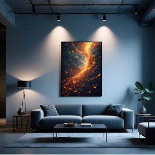 Gouden Muzieknote Galaxy Spiraal Canvas Afdruk