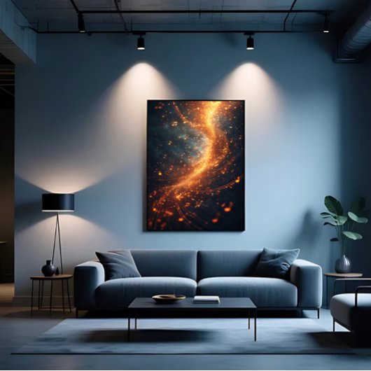 Gouden Muzieknote Galaxy Spiraal Canvas Afdruk