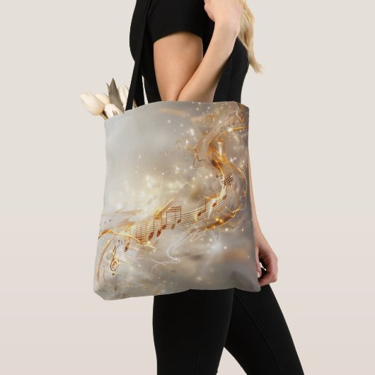 Gouden muzieknoten Digitale kunst Tote Bag (Dichtbij)