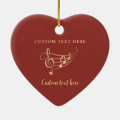 Gouden Muzieknoten Elegant Kerst Keramisch Ornament (Achterkant)