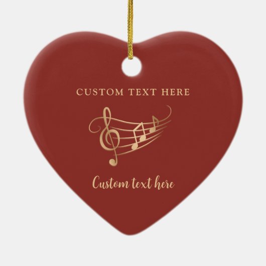 Gouden Muzieknoten Elegant Kerst Keramisch Ornament (Achterkant)