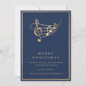 Gouden muzieknoten Elegante muzikale kerstkaart (Voorkant)