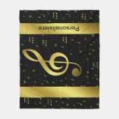 gouden muzieknoten fleece deken (Voorkant)