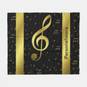gouden muzieknoten fleece deken (Voorkant (Horizontaal))