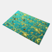 gouden muzieknoten in mint deurmat (Schuin)