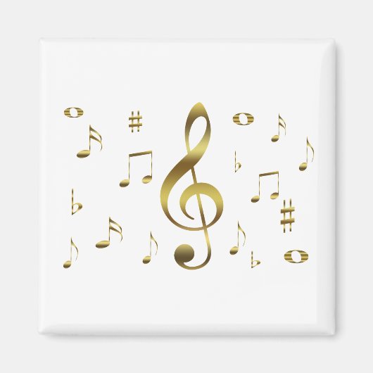 Gouden muzieknoten magneet (Voorkant)