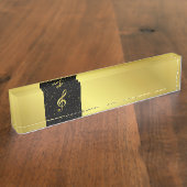 gouden muzieknoten naambordje (Zijkant)