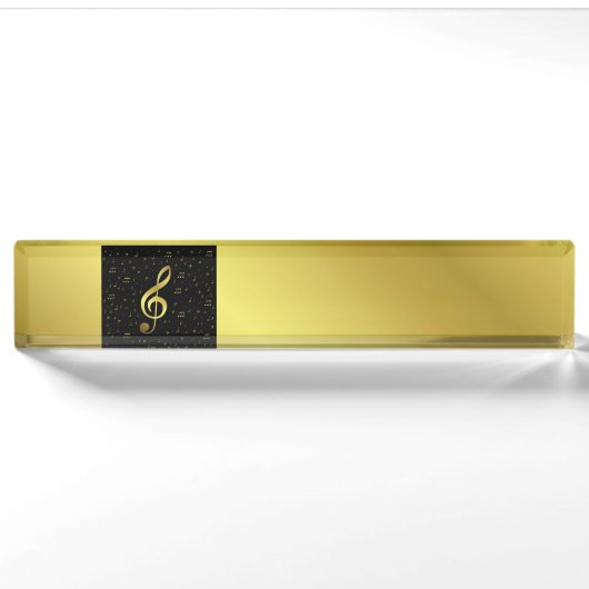 gouden muzieknoten naambordje (Voorkant)