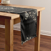 Gouden Muzieknoten op zwart Medium Tafelloper (Voorbeeld)