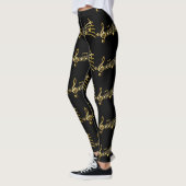 Gouden Muzieknoten op zwarte Leggings (Links)