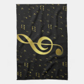 gouden muzieknoten theedoek (Verticaal)