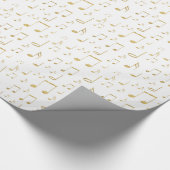 gouden muziekpatroon cadeaupapier (Hoek)