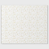 gouden muziekpatroon cadeaupapier (Vlak)