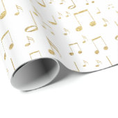 gouden muziekpatroon cadeaupapier (Rol Hoek)