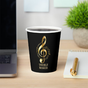 Gouden Muzikaal Ontwerp Papier Beker