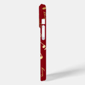 Gouden Muzikale Notities op Dieprode Achtergrond Case-Mate iPhone Case (Achterkant / Links)