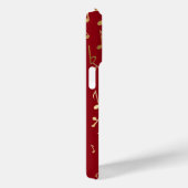 Gouden Muzikale Notities op Dieprode Achtergrond Case-Mate iPhone Case (Achterkant / Rechts)