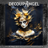 Gouden Mystiek - De Koningin van Schaduwen Decoupa Tissuepapier