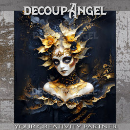 Gouden Mystiek - De Koningin van Schaduwen Decoupa Tissuepapier