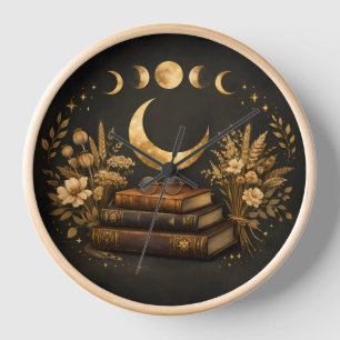 Gouden Mystieke Bibliotheek & Botanische Boho Maan