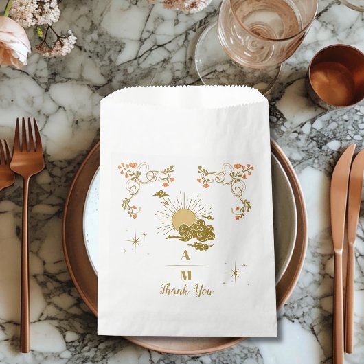  gouden mystieke botanische bruiloft bedankzakje