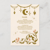  gouden mystieke botanische bruiloft informatiekaartje (Voorkant)