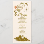 gouden mystieke botanische bruiloft menu (Voorkant)