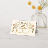 gouden mystieke botanische bruiloft plaatskaartje (Voorkant)