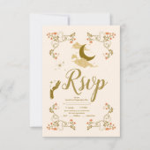 gouden mystieke botanische bruiloft RSVP kaartje (Voorkant)