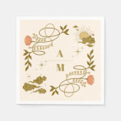 gouden mystieke botanische bruiloft servet (Voorkant)