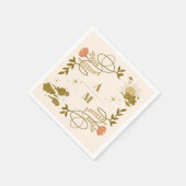 gouden mystieke botanische bruiloft servet (Hoek)