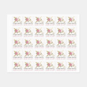 Gouden naaiende schaar Shabby Floral aangepaste kl Labels (Vel)