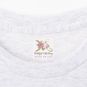Gouden naaiende schaar Shabby Floral aangepaste kl Labels (Aangebracht)
