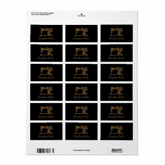 Gouden naaimachine Logo Etiket (Full Sheet)