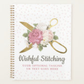 Gouden naaischaren & shabby chic bloemrozen planner (Voorkant)