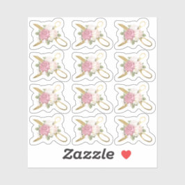 Gouden naaischaren & Shabby Chic-rozen planner Sticker