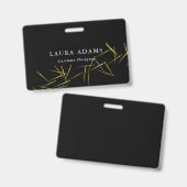 Gouden Naalden | Elegante Modeontwerper | Naam Badge (Voor- en achterkant)