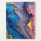 Gouden Naam Abstract Modern Blauw Paarse Roze Chic Planner (Achterkant)