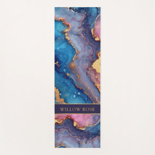 Gouden Naam Abstract Modern Blauw Paarse Roze Chic Yogamat