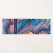 Gouden Naam Abstract Modern Blauw Paarse Roze Chic Yogamat (Voorkant (horizontaal))
