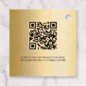 Gouden naam bedrijf logo QR code hang label (Achterkant)