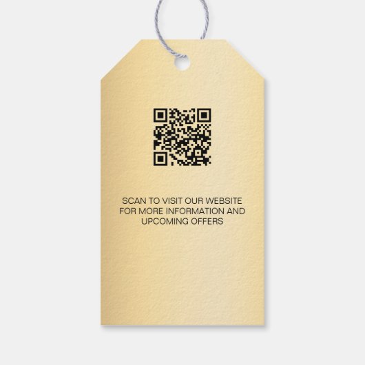 Gouden naam bedrijf logo QR code hang label Cadeaulabel (Achterkant)