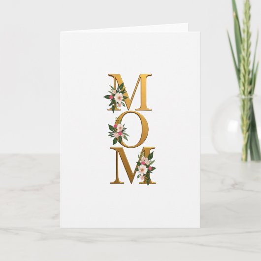 Gouden Naam Bloemstuk Kunstkaart Kaart (Voorkant)